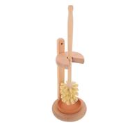 IMIKEYA 1juego Escobilla de Baño con Mango y Base de Madera para Inodoro Cepillo Eficaz para Limpieza Profunda sin Dañar Esmalte Accesorio Elegante para Baño
