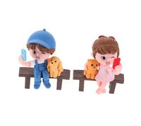 IMIKEYA 1par Figuritas De Pareja Romántica PVC Adornos De Escritorio para Decoración del Hogar Miniaturas para Jardín Oficina y San Valentín Esculturas De Pareja Banco