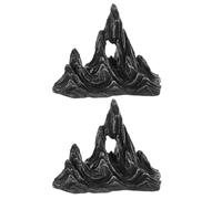 IMIKEYA 2 adornos de resina para acuario, montaña, decoración ligera para pecera, rocalla para escondites de cangrejo y acentos de paisaje, decoración del hogar y la oficina