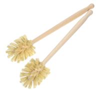 IMIKEYA 2 Cepillos de Limpieza para Baño Diseño Ergonómico y Cerdas Densas, Mango Largo de Madera y Fibra de Sisal para Limpieza Profunda Hogar