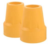 IMIKEYA 2 Fundas Antideslizantes para Puntas de Bastón y Muletas, Repuestos de Goma Amarillos Pequeños para Bastones de Trekking y Ayudas de Movilidad, Protección Duradera para Senderismo