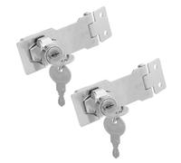 IMIKEYA 2 Juegos Cerraduras de Seguridad con Llave Inoxidable Cierre Plegable para Puertas de Cobertizo Armarios y Cajas Cerradura Antirrobo Duradera con Llaves Incluidas