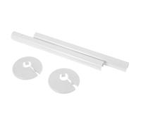 IMIKEYA 2 Juegos Kit Cubiertas Decorativas para Tubos de Radiador con Anillos Blancos Escutcheon Resistentes y Fáciles de Instalar para Tuberías de Calefacción Interiores