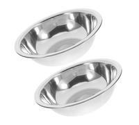 IMIKEYA 2 Lavabos Redondos Color Plata de Acero Inoxidable para Remojar los Pies y Lavar la Cara , Estructura Estable y Fácil de Limpiar , Ideales para Baño y Cocina