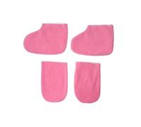 IMIKEYA 2 Pares Guantes de Tela para Parafina y Botines para Calentador de Cera Rosa, Retención de Calor y Máxima Penetración de Nutrición para Manicura Parafina