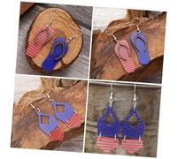 IMIKEYA 2 Pares Pendientes de Mujer Independence Day Diseño y Rayas para Fiesta de Julio