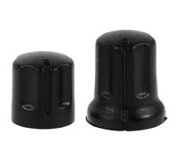 IMIKEYA 2 Perillas Giratorias de Control Pack de 2 Unidades Diseño Roscado, Material Plástico Negro, Uso Versátil para Potenciómetro de Intercom y Radio