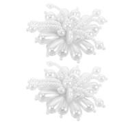 IMIKEYA 2 Piezas Adornos para Zapatos de Perla Clips de Flores para Zapatos de Novia Accesorio Floral para Tacones Altos Decoración Manual para Ceremonias de Boda