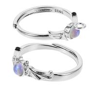 IMIKEYA 2 Piezas Anillos De Pareja Estilo Ángel y Demonio Ajustables Para Mujer Conjunto De Anillos De Moda Para Dedo Índice Obsequio Para San Valentín