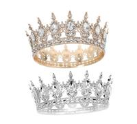 IMIKEYA 2 Piezas Barroca Vintage con Rhinestones Brillantes Diadema Ligera de Resistente Talla Grande para Bodas Fiestas y Sesiones de Fotos Europeo Elegante para Mujeres y Niñas