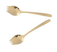 IMIKEYA 2 Piezas Cubertería Acero Inoxidable Multifuncional Spork Mango para Pasta Ensalada Uso Exterior Interior Lavavajillas