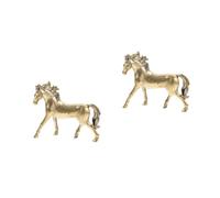 IMIKEYA 2 Piezas Estatua de Caballo de Latón Creativa Decorativa Feng Shui para Oficina y Hogar Adorno de Escritorio Vintage Escultura de Caballo para Estudio