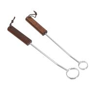 IMIKEYA 2 Piezas Extractor de Pulmones para Aves de Corral de Acero Inoxidable Mango de Madera y Cuerda Colgante, Herramienta Precisa para Limpieza Eficaz en Granjas y Exteriores
