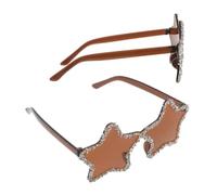 IMIKEYA 2 Piezas Gafas de Sol sin Montura Forma de Estrella, Ligeras Plástico, Ideales para Fiesta Verano y Eventos al Aire Libre, Diseño Moderno y Llamativo