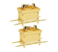 IMIKEYA 2 Piezas Ornamento Alianza Religioso Dorado Pequeño Estatua Bíblica Decoración Hogar Oficina Fe Espíritu