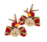 IMIKEYA 2 Piezas pasador de pelo de asta Accesorios para el cabello navideño clips de oreja de ciervo pinzas para el pelo de asta pinzas para el pelo de cuerno de ciervo paño rojo