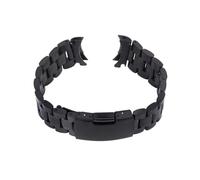 IMIKEYA 2 piezas Pulsera de Reloj de Acero Inoxidable con Eslabones Sólidos y Extremo Curvado Cierre con Botón Incluye Barras Muelle para Reloj Color Negro Resistente y Duradero