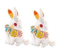 IMIKEYA 2 Piezas Ramillete De Conejo De Pascua Broches Decorativos De Conejo Para Fiestas De Boda y Usos Diarios