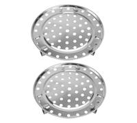 IMIKEYA 2 Piezas Rejilla de Vapor Inoxidable con Patas Extraíbles Soporte Compacto para Cocinas de Inducción Gas y Eléctricas para Verduras Mariscos y Dumplings
