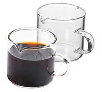 IMIKEYA 2 piezas Tazas de Café Espresso de Vidrio Transparente Pequeñas y con Asa y Capacidad Moderada Resistentes y Fáciles de Almacenar para Uso Diario Casa o Cafetería
