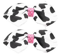 IMIKEYA 2 Pinzas Pelo Estampado de Vaca, Lazos Adorables de Tela, Clips Seguros para Niñas en Eventos Formales y Casuales