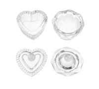 IMIKEYA 2 Vasos de Cristal Material Vidrio para Manicura con Tapa Fácil de Transportar, Ideales para Uñas Naturales y Postizas en Trabajos Decorativos de Uñas