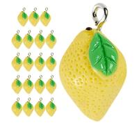 IMIKEYA 20 Dijes de Limón para Hacer Joyas Decoración Verano, Charms de Frutas para Pulseras y Collares, Diseño Fresco en Plástico y Resina para DIY