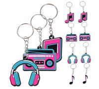 IMIKEYA 20 piezas Llaveros Musicales de PVC Colgantes de Notas Decoración para Cotillones y Favores de Fiesta Temática Musical