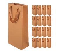 IMIKEYA 24 Bolsas para Envasar Vino Tinto de Papel Kraft Marrón Asa Fuerte para Proteger Botellas de Vino y Bebidas en Obsequio o Viaje