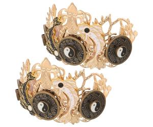 IMIKEYA 2piezas Adorno Cabello de Tai Chi Monedas Vintage Tocado Asiático de Accesorio Cabello Chino para Ceremonias Tradicionales