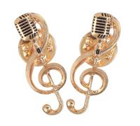 IMIKEYA 2piezas Broches De Música Forma De Micrófono y Nota Musical Para Hombres y Mujeres Joyería De Moda Accesorios Creativos Para Fiestas y Banquetes