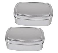 IMIKEYA 2piezas Caja de Aluminio para Jabón Estuches Multifunción para Auriculares Organizador de Maquillaje Hogar Caja de Almacenamiento Portátil Conveniente para Uso Diario