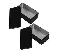 IMIKEYA 2piezas Caja De Té De Hojalata Vintage Caja De Almacenamiento Metálica Versátil De Recuerdos De Boda Para Dulces Recuerdos De Boda y Dinero Recipientes Decorativos De Metal Con Tap