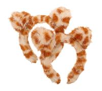 IMIKEYA 2piezas Diadema Orejas de Gato Estampado de Leopardo para Spa Mullida y Lujosa Cuidado Piel para Mujeres y Niñas Actividades de Spa