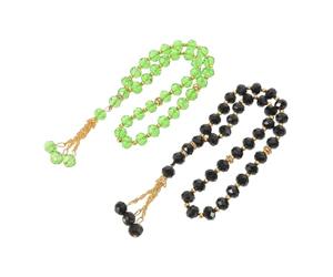 IMIKEYA 2piezas Rosario De Oración Islámico De Cuentas De Cristal Elegante Tasbih Para Mujeres y Hombres Musulmanes Para Adoración Mezquitas Meditación y Decoración Del Hogar