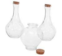 IMIKEYA 3 Piezas Botellas de Ceremonia de Arena para Bodas con Tapas de Corcho Tarros Decorativos de Vidrio Forma Vacíos para Recuerdos de Boda y Celebraciones