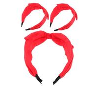 IMIKEYA 3 Piezas Diademas con Lazo Rojo y Orejas de Conejo Accesorios de Tela Anudados para Mujeres y Niñas Fiestas Navideñas y Halloween