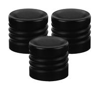 IMIKEYA 3 Tapas de Aluminio Negras para Botellas Rosca 18-24 Dientes, Pack de 3 Unidades, Prevención de Deterioro y Diseño Versátil para Uso Diario