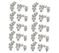 IMIKEYA 30 Piezas Kit Boquillas Lubricantes para Excavadoras Accesorios Hidráulicos con Tapas Antipolvo Conjunto de Racores de Alta Precisión Ángulos Recto y Recto para Mantenimiento y