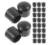 IMIKEYA 32 Tapones Negros de PVC para Varillas de Futbolín de 16 Mm, Accesorios Generales para Jugadores Protección Mejorada y Reemplazo Seguro