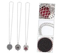 IMIKEYA 3piezas Collares Mujer Difusores Aromaterapia Colgantes Inoxidable Medallones Aceites Esenciales Decoración Cuello Ambientador