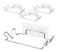 IMIKEYA 4 juegos de soportes de acero inoxidable para bolsas de basura sobre la puerta, 21,5 x 14 x 6 cm, forma simple, diseño elegante, calcomanías de pared fuertes para cuarto de servicio y