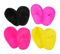 IMIKEYA 4 Pares de Protectores Auditivos de Silicona Resistentes al Calor para Salón, Orejeras Impermeables y Flexibles para Teñir el Cabello, Accesorios Profesionales en Negro, Púrpura,