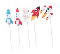 IMIKEYA 4 Piezas Adornos para Pastel de Cumpleaños de Espacio Decoraciones de Resina para Tartas Perfectos para Celebraciones Infantiles y Temáticas