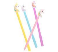 IMIKEYA 4 Piezas Bolígrafo de Gel Unicornio Forma Creativa, Material Plástico y Silicona, Diseño Adorable para Papelería Escolar y Escritura Práctica Color Aleatorio Varios estilos