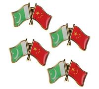 IMIKEYA 4 Piezas Broche De Amistad Entre Pakistán y China Insignia Esmaltada De Broche Para Mujer Pin De Solapa Para Fiestas Decoración Para Sombreros Pin De Solapa Pasador De Metal