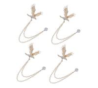 IMIKEYA 4 piezas Broche de Solapa de Aleación con Diseño de Águila Vintage y Conjunto para Hombre y Mujer Accesorio Elegante para Traje Chaqueta y Ocasiones Formales