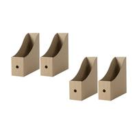 IMIKEYA 4 Piezas Caja Archivadora Ligera de Papel Marrón para Organizar Archivos y Revistas Hogar o Sala, Estuche Práctico para Almacenar Documentos y Libros