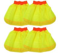 IMIKEYA 4 Piezas Parasol Reflectante para Casco de Obra, Cubierta de Malla Transpirable Fluorescente Amarilla, Protector Solar ala Completa y Bordes Reflectantes para Seguridad Laboral