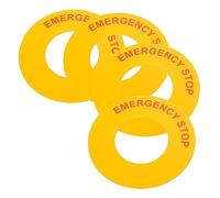 IMIKEYA 4 piezas Pegatinas Adhesivas de Seguridad Parada Emergencia Señales Industriales para Botón de Paro Etiquetas Autoadhesivas Resistentes para Equipos y Máquinas Uso Fábrica y Hogar